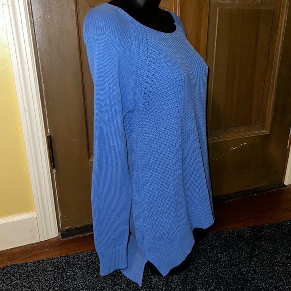 Loft Chunky Knit Blue Pullover Sweater Size S - Picture 6 of 13